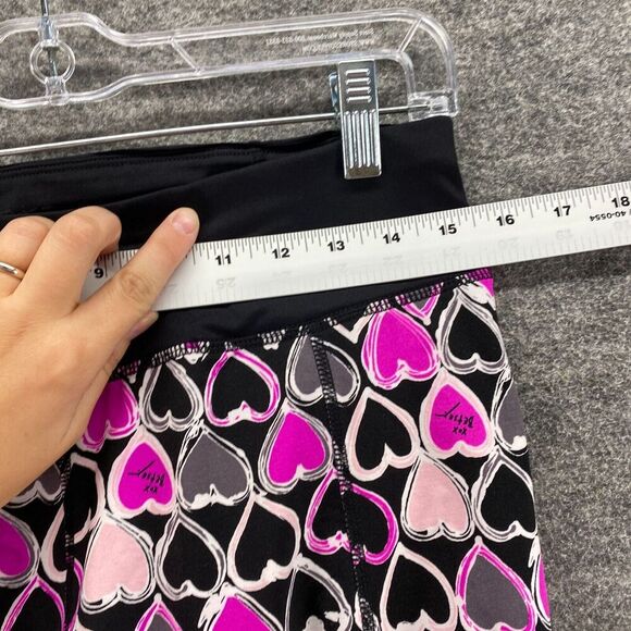 Betsey Johnson Activewear Leggings Women L Large Black Geometric Mid Rise Capri - Picture 4 of 9